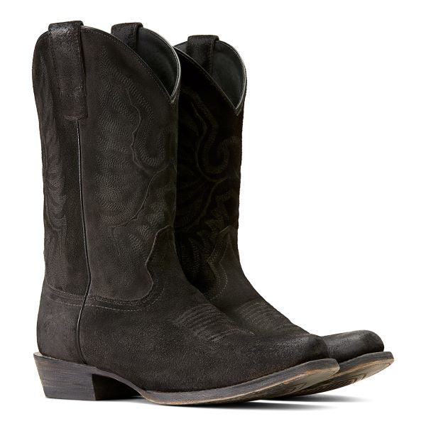 Ariat Distressed Black Suede Circuit High Stepper Square Toe Men's Western Boots 10046896