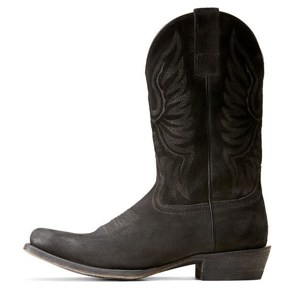 Ariat Distressed Black Suede Circuit High Stepper Square Toe Men's Western Boots 10046896