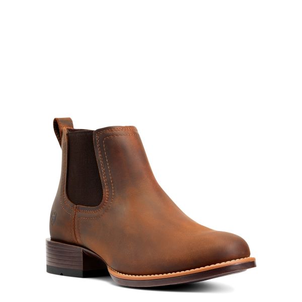 Ariat Distressed Brown Booker Ultra Round Toe Men's Western Boots 10040374