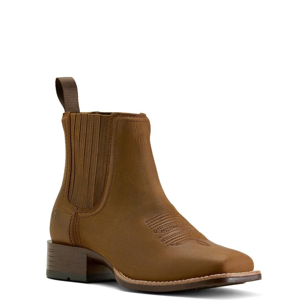 Ariat Distressed Brown Booker Women's Chelsea Wide Square Toe Western Boots 10063973