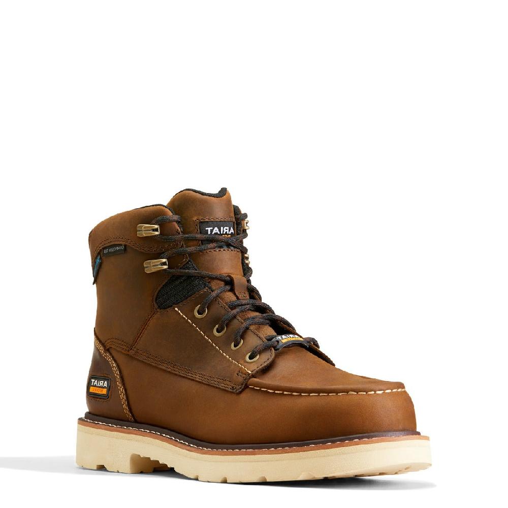 Ariat Distressed Brown Rebar Lift 6 inch Waterproof Composite Toe Men's Work Boots 10046876