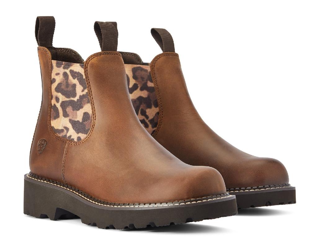 Ariat Distressed Tan Fatbaby Twin Gore Womens Western Boots 10042418