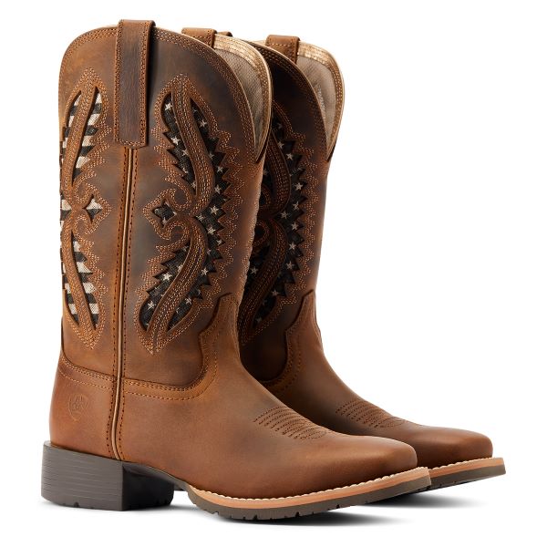 Ariat Distressed Tan Hybrid Rancher VentTek 360 Degree Western Boot 10044473