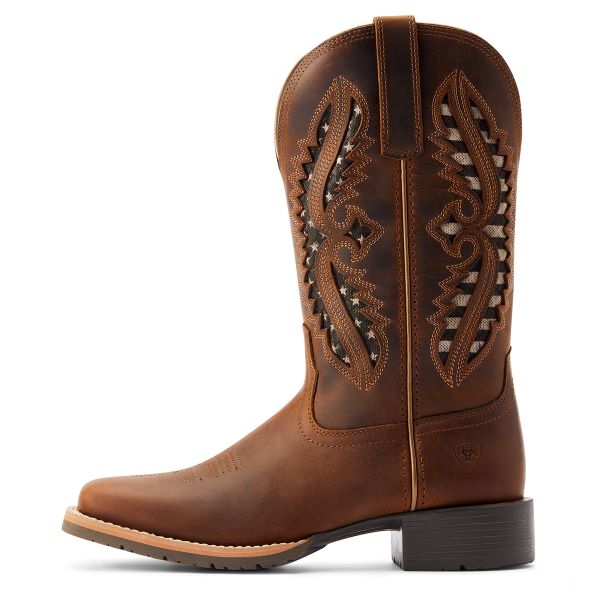 Ariat Distressed Tan Hybrid Rancher VentTek 360 Degree Western Boot 10044473