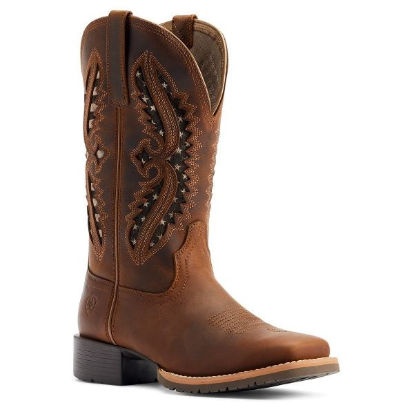 Ariat Distressed Tan Hybrid Rancher VentTek 360 degree Western Boot 10044473