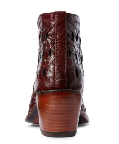 Ariat Dixon Red Snake Womens Western Ankle Booties 10031504