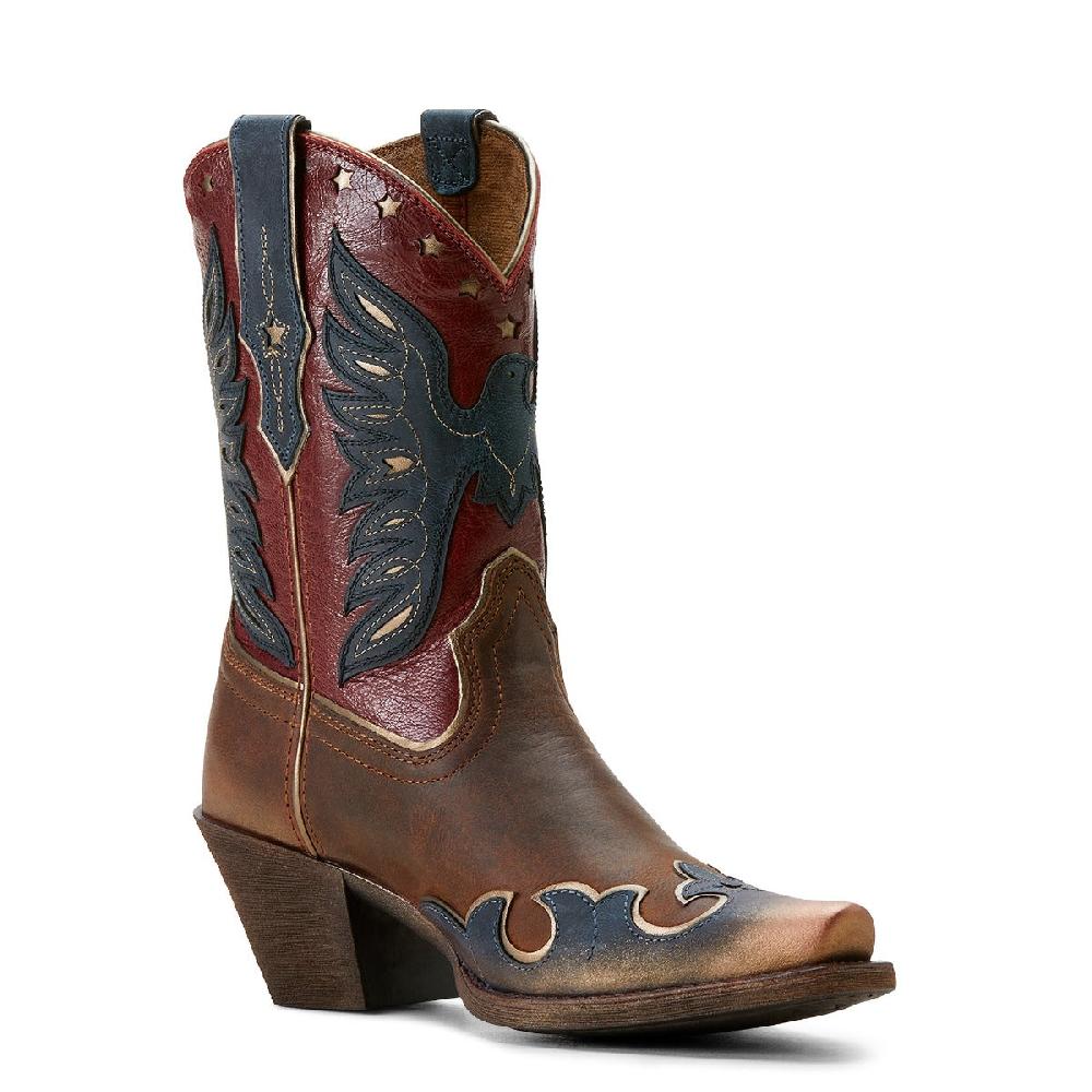 Ariat Dusted Fresh Denim/Sassy Brown/Eagle Bravery Women's Western Boots 10053785