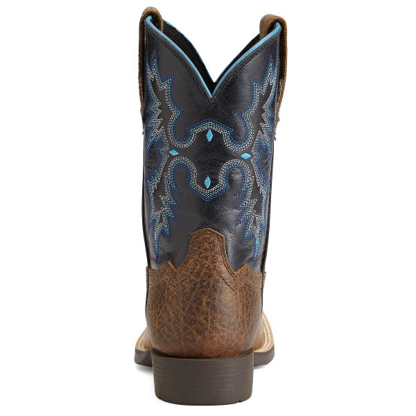 Ariat Earth And Black With Blue Accents Youth Tombstone Western Boots 10012794