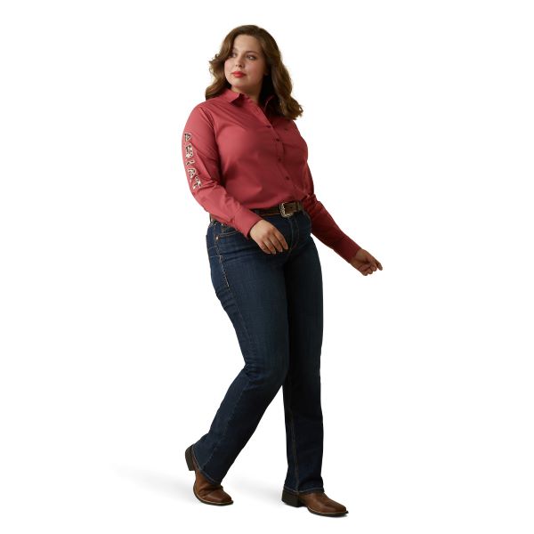 Ariat Earth Red With Pony Embroidery Team Kirby Women's Stretch Shirt 10043550