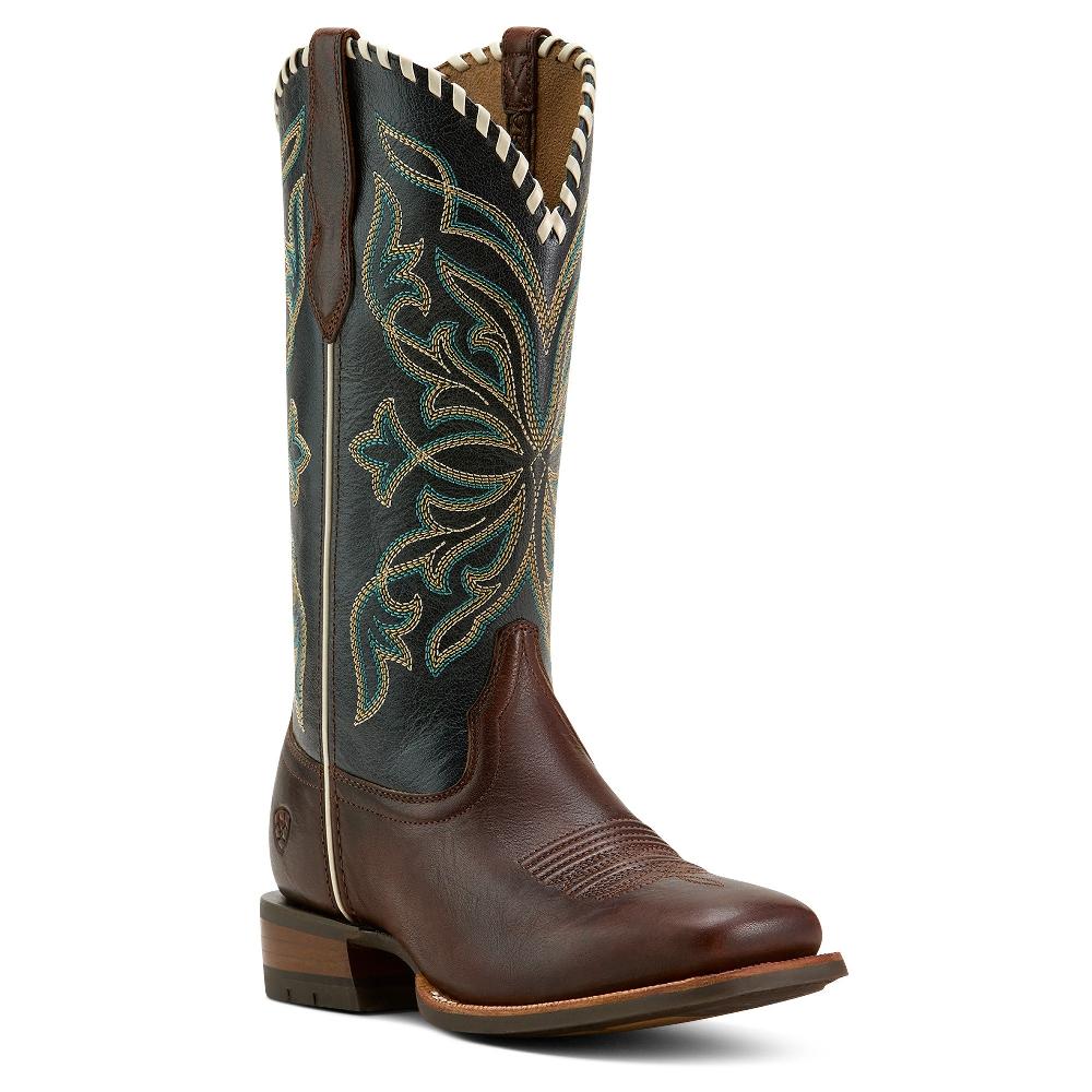 Ariat Espresso/Textured Blue Showdown Women's 12 inch Shaft Height 10061146