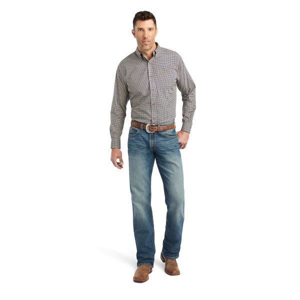 Ariat Estate Blue Greysen Classic Fit Men's Longsleeve Button Front Shirt 10042372