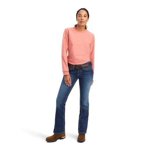 Ariat Faded Rose FR Stretch Logo Women's Longsleeve T-Shirt 10041406