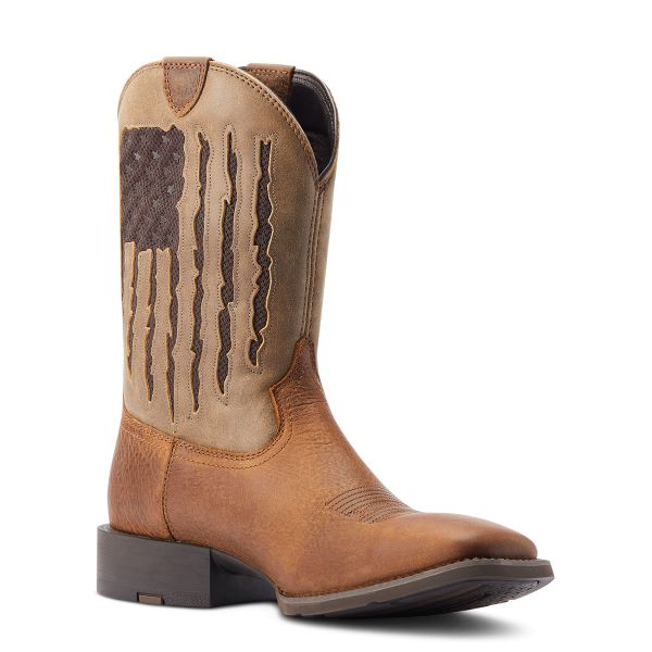 Ariat Faithful Brown Sport My Country VenTEK Men's Wide Square Western Boots 10044564