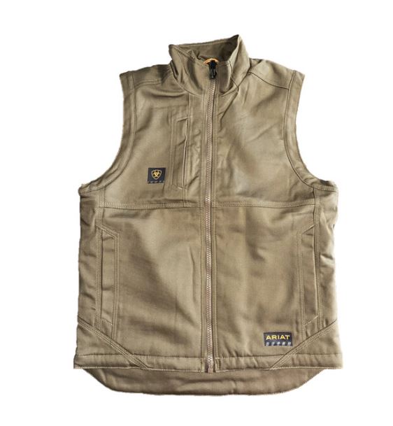 Ariat Field Khaki Men's Rebar DuraCanvas Vest 10047848