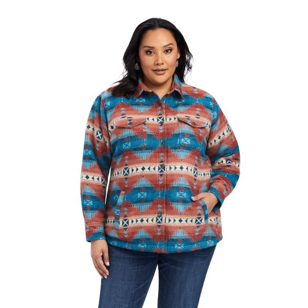 Ariat Fiery Jacquard Womens Shacket Shirt Jacket 10041578