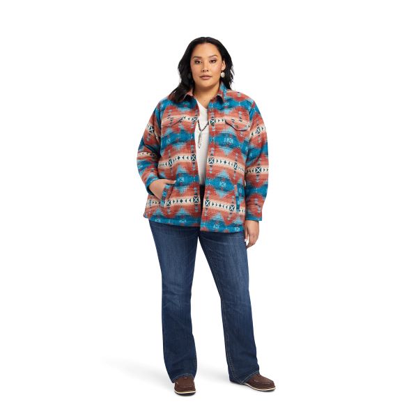 Ariat Fiery Jacquard Womens Shacket Shirt Jacket 10041578