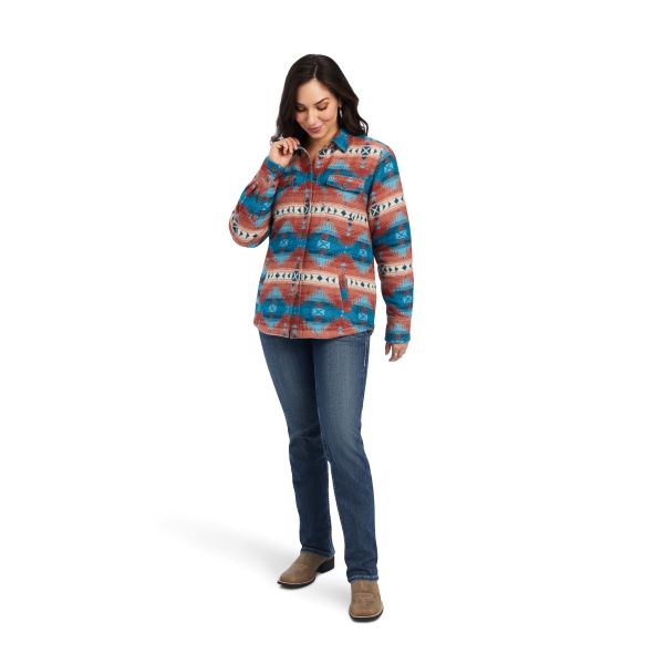 Ariat Fiery Jacquard Womens Shacket Shirt Jacket 10041578