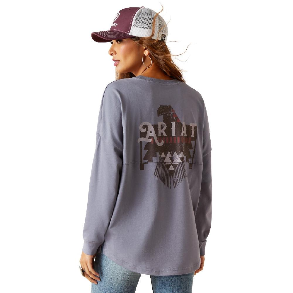 Ariat Folkstone Grey Thunderbird Women's Longsleeve T-Shirt 10047406