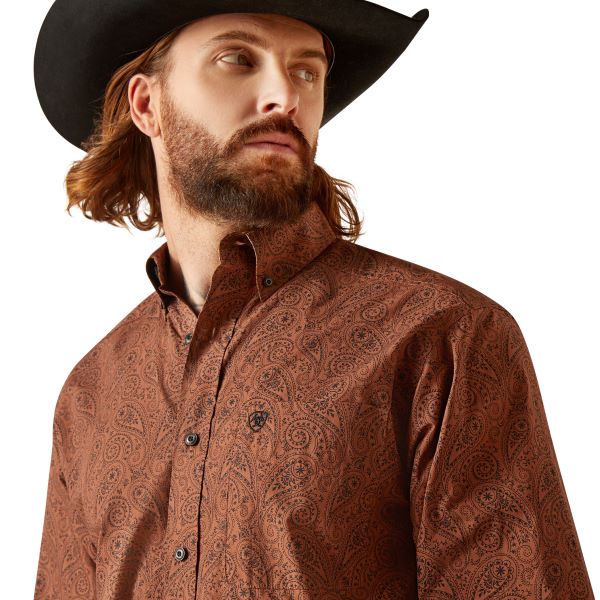 Ariat Frair Brown Nicky Men's Classic Fit Longsleeve Button Down Shirt 10047385