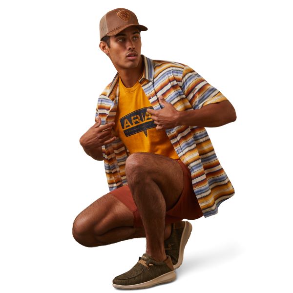 Ariat Golden Serape Sunset Serape Stretch Modern Fit Short Sleeve Men's Shirt 10043703