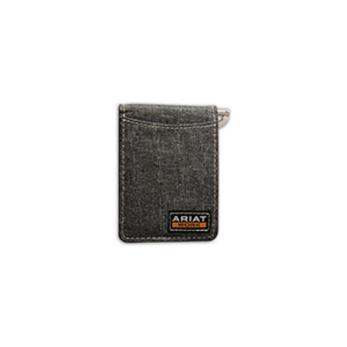 Ariat Grey Bifold Money Clip Style Men's Work Wallet A3402706