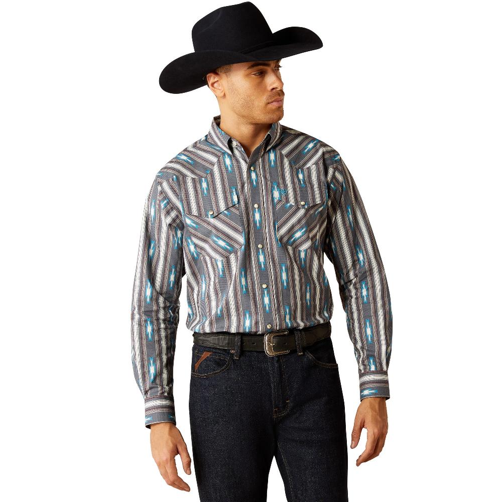 Ariat Grey Callahan Men's Long Sleeve Snap Classic Fit Shirt 10054077