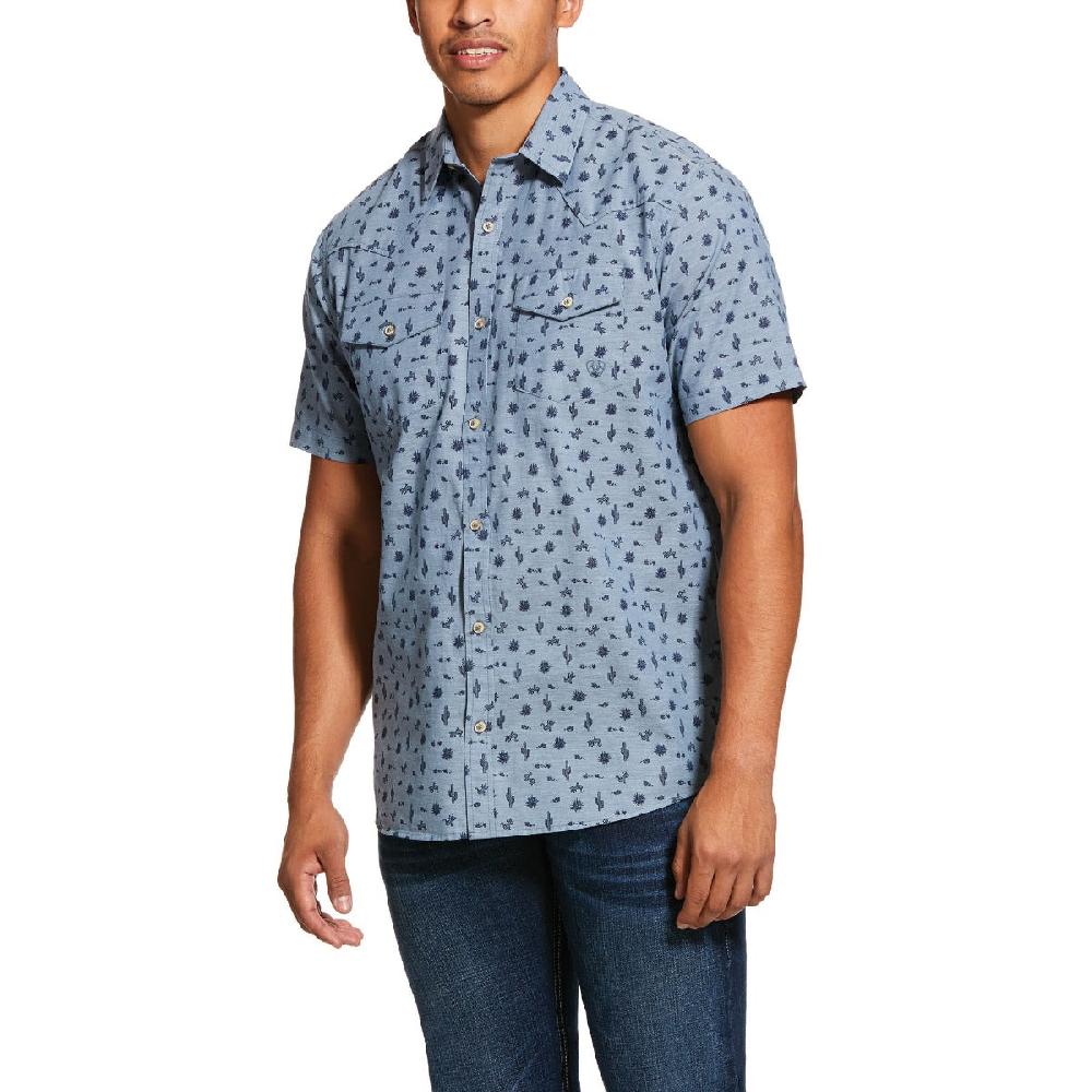 Ariat Grey Heather Jynwood Retro Fit Mens Short Sleeve Shirt 10030725