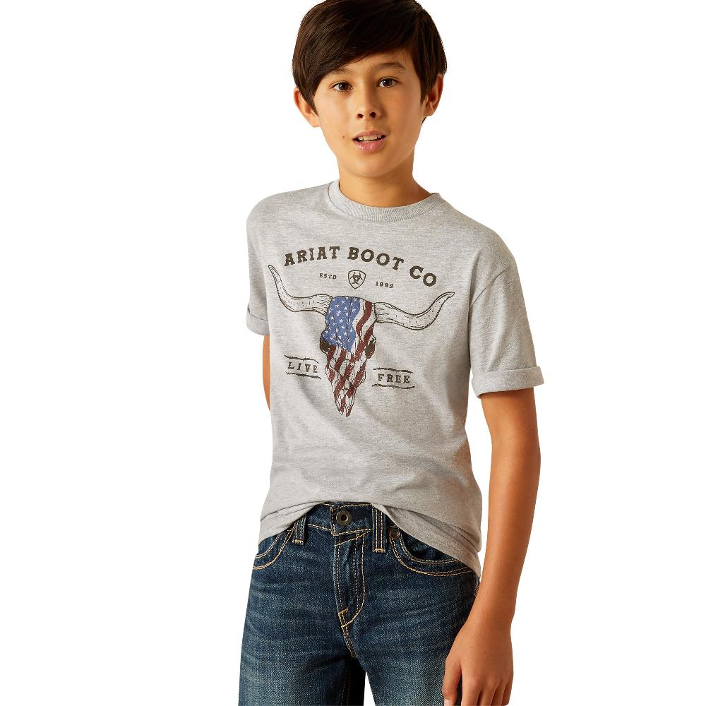 Ariat Grey Heather Long Live Freedom Boys' T-Shirt 10054800