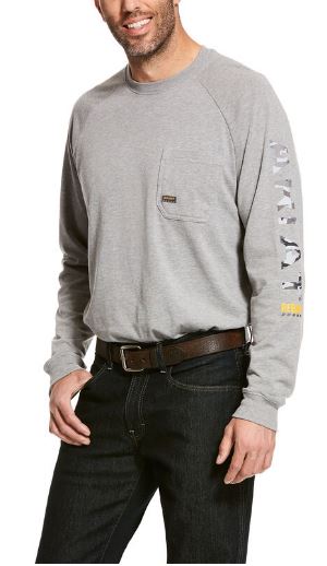 Ariat Grey Rebar Cottonstrong Graphic Long Sleeve T-Shirt 10027901