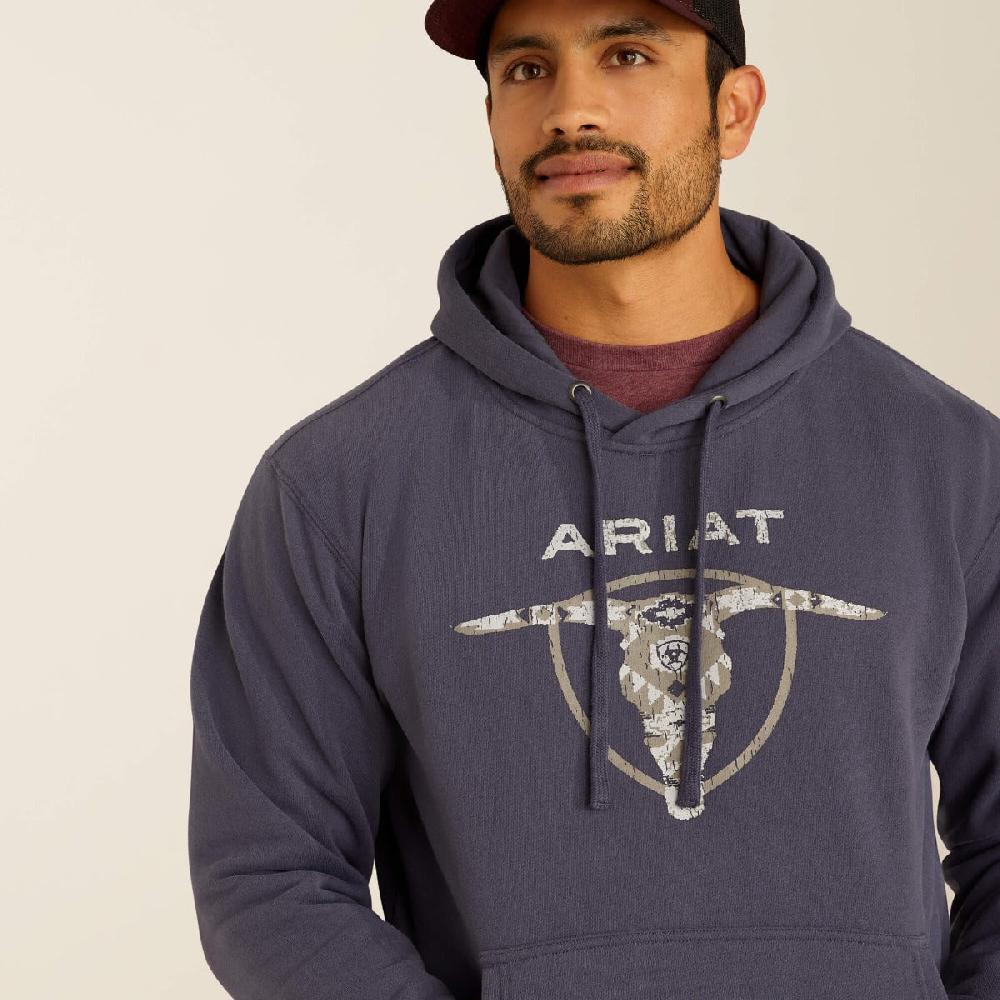 Ariat Grey Southwestern Longhorn Men's Hoodie 10052004