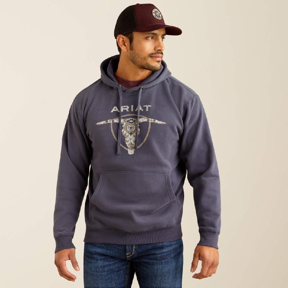 Ariat Grey Southwestern Longhorn Men's Hoodie 10052004