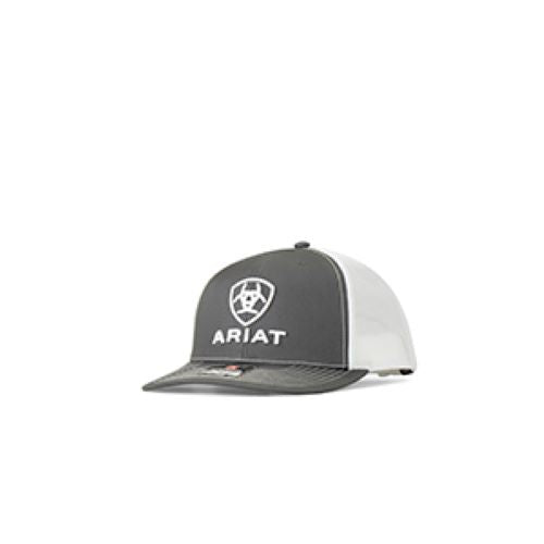Ariat Grey/White Signature Logo Patch Snapback Hat A300003206