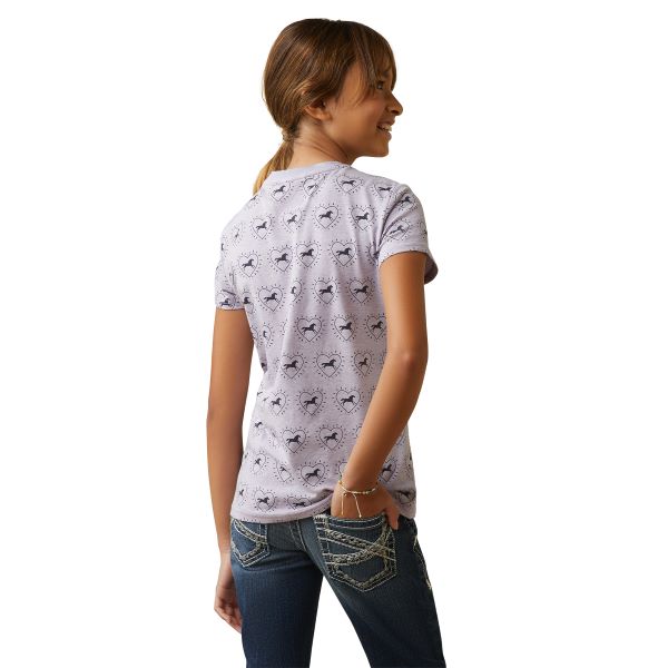 Ariat Half Drop Heather Grey So Love Baselayer Youth Knit Tee Shirt 10043736