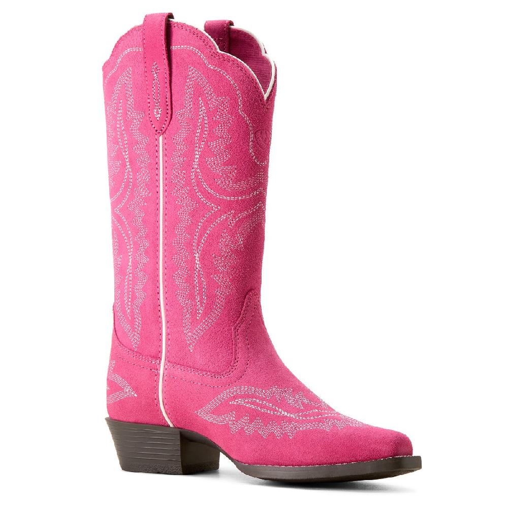 Ariat Haute Pink Suede Casanova Girl's Snip Toe Western Boots 10053780