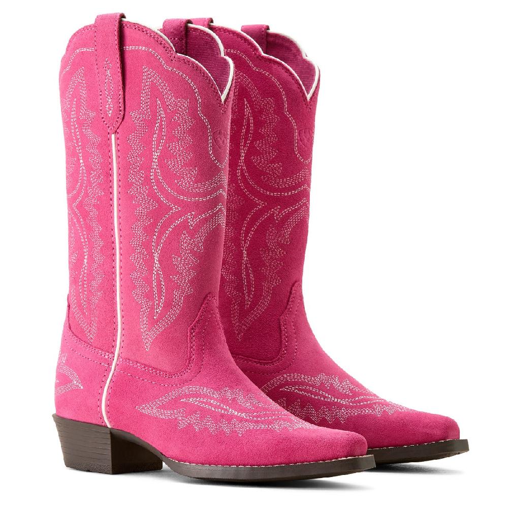 Ariat Haute Pink Suede Casanova Girl's Snip Toe Western Boots 10053780