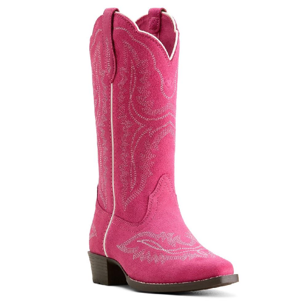 Ariat Haute Pink Suede Casanova Girl's Snip Toe Western Boots 10053780