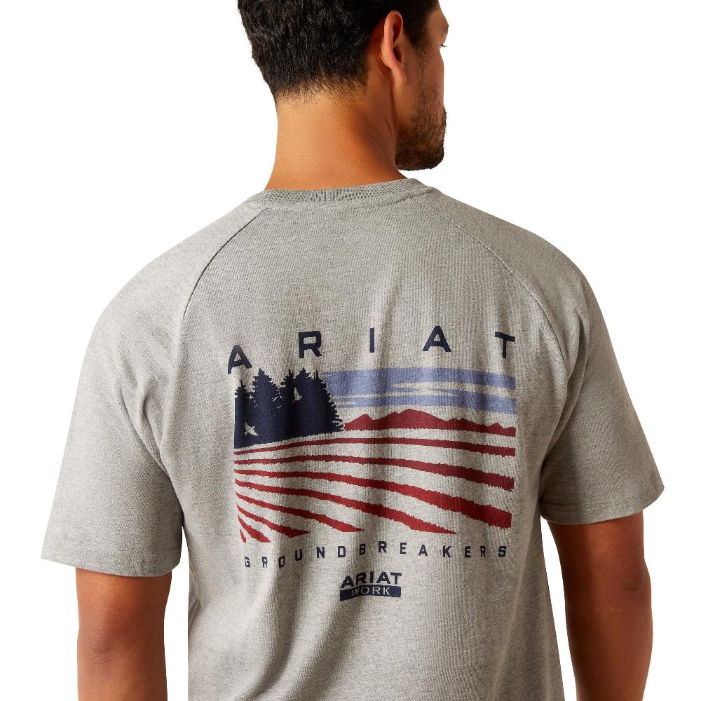 Ariat Heather Grey Rebar Cotton Strong Groundbreaker Men's T-Shirt 10054512