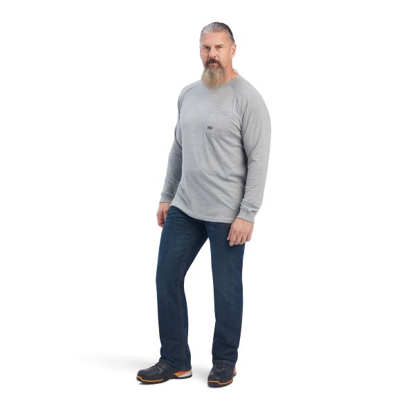 Ariat Heather Grey Rebar Cotton Strong Men's T-Shirt 10041488