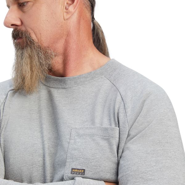 Ariat Heather Grey Rebar Cotton Strong Men's T-Shirt 10041488