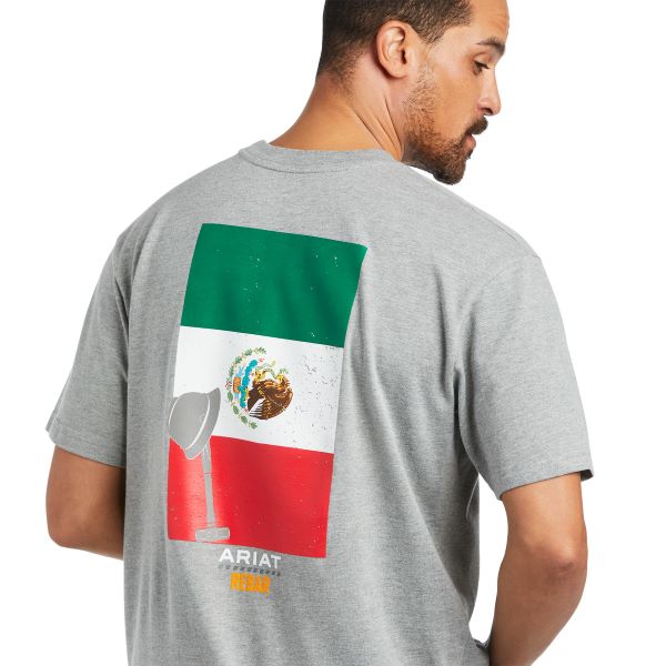 Ariat Heather Grey Rebar Cotton Strong Mexican Pride Graphic T-Shirt 10039621