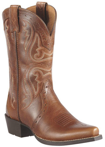 Ariat Heritage X Toe Mid Brown Leather Kids Western 10010912
