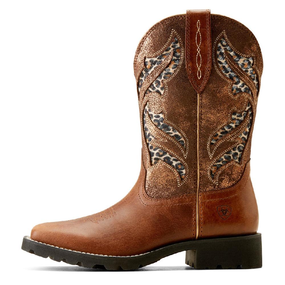 Ariat Hickory Smoke/Copper Metallic Unbridled Rancher Women's 11 Inch Wide Square Toe VentTek Western Boots 10050914