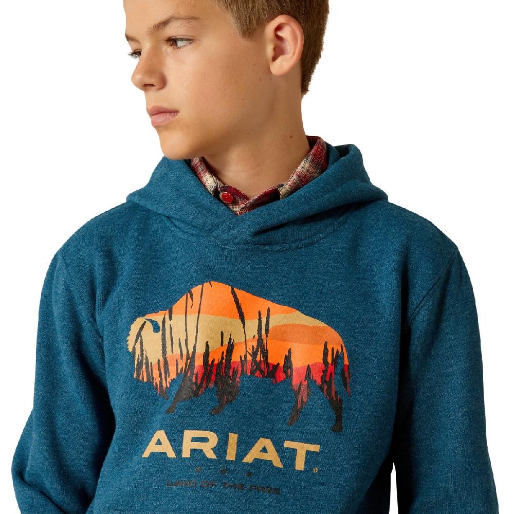 Ariat Hydra Heather Bison Plains Kids Hoodie 10052394