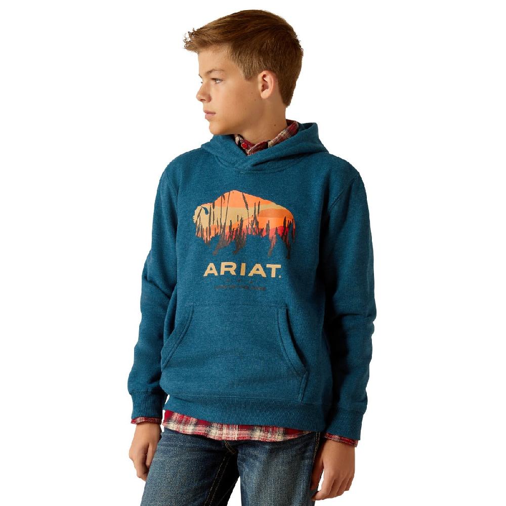 Ariat Hydra Heather Bison Plains Kids Hoodie 10052394