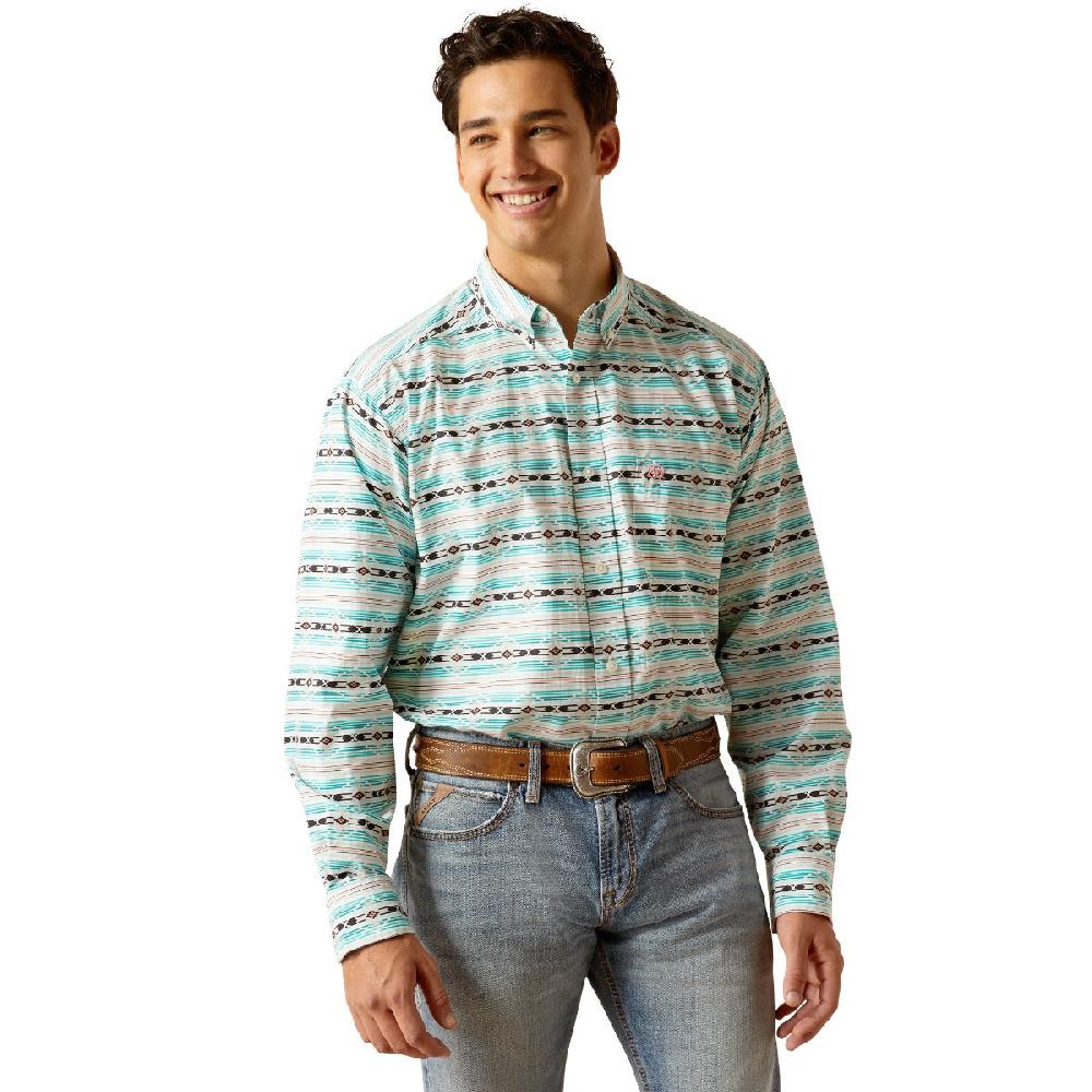 Ariat Ice Green Jefferson Men's Collared Longsleeve Button Down 10051495