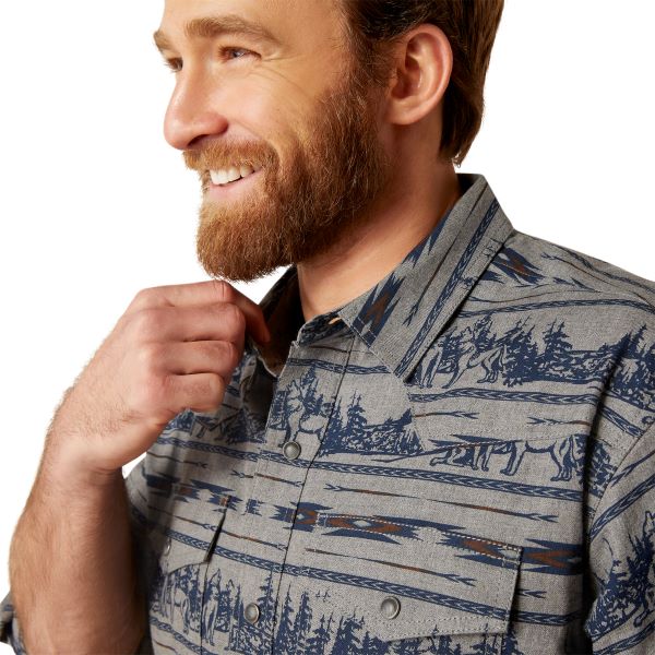 Ariat Indigo Coast Harlow Retro Fit Men's Long Sleeve Slim Fit Snap Front Shirt 10046297