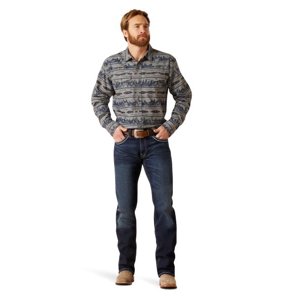 Ariat Indigo Coast Harlow Retro Fit Men's Long Sleeve Slim Fit Snap Front Shirt 10046297