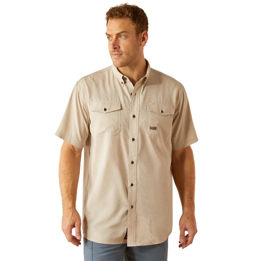 Ariat Island Fossil Rebar Made Tough Men's VenTek DuraStretch Work Shirt 10055198