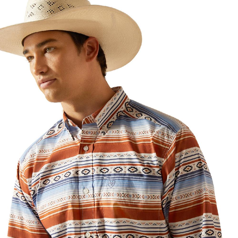 Ariat Jasper Stone Stripe/Aztec Print Dexter Men's Long Sleeve Shirt 10048431