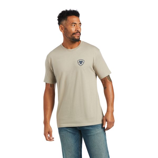 Ariat Khaki Heather Woodgrain Flag T-Shirt 10040864